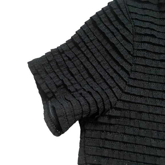 Reiss XS Black Textured Short Sleeve Top - Picture 5 of 8